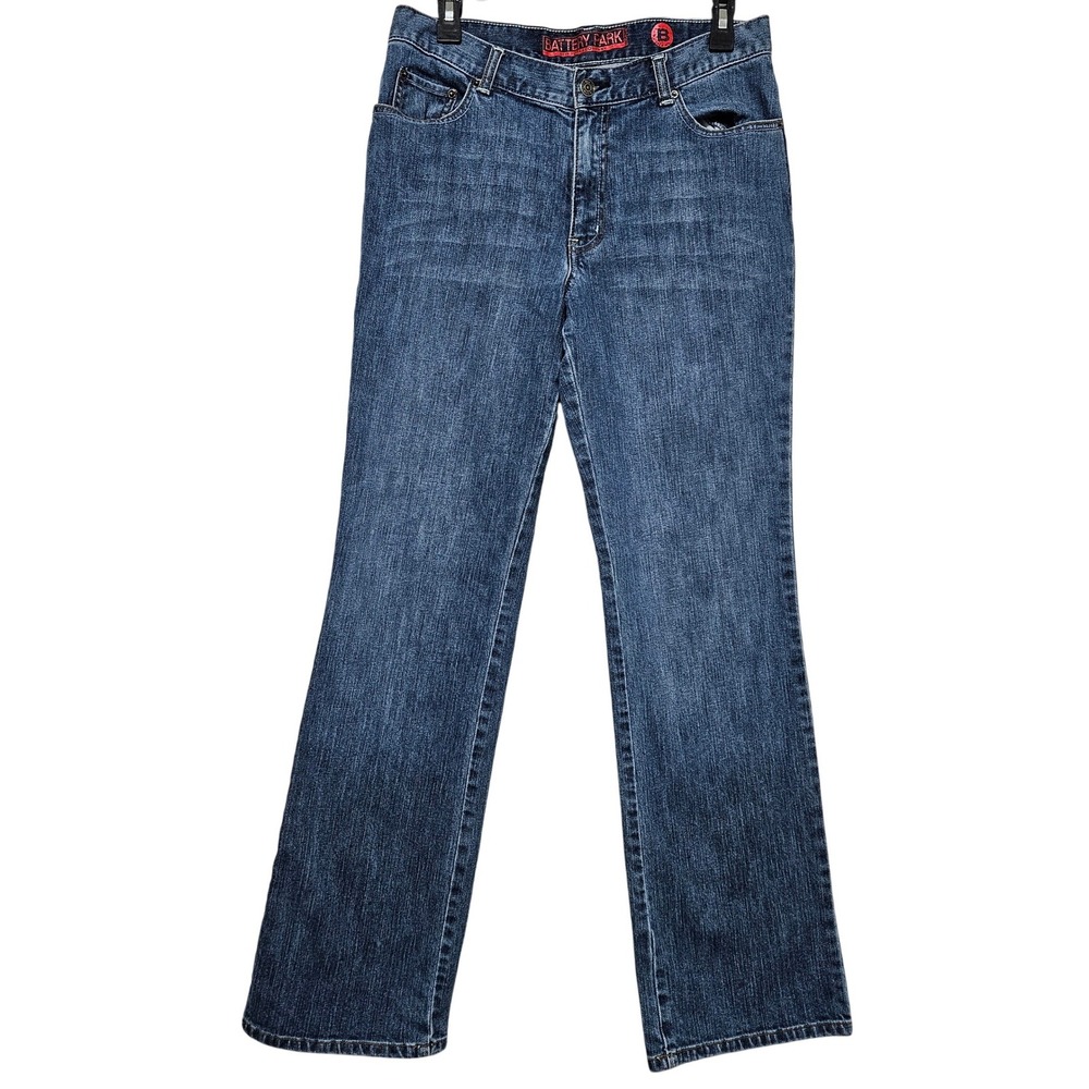 NY&Co Battery Park Bootcut Jeans Size 10‎ Average Stretch Denim Mid-Rise Dark